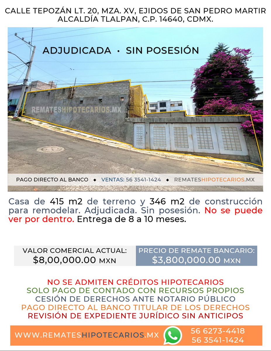 Casa en San Pedro Mártir Adjudicada - 